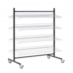 Prospektständer fahrbar, 151 cm hoch, 130x86 cm (B/T), 8 Ablagen, doppelseitig 